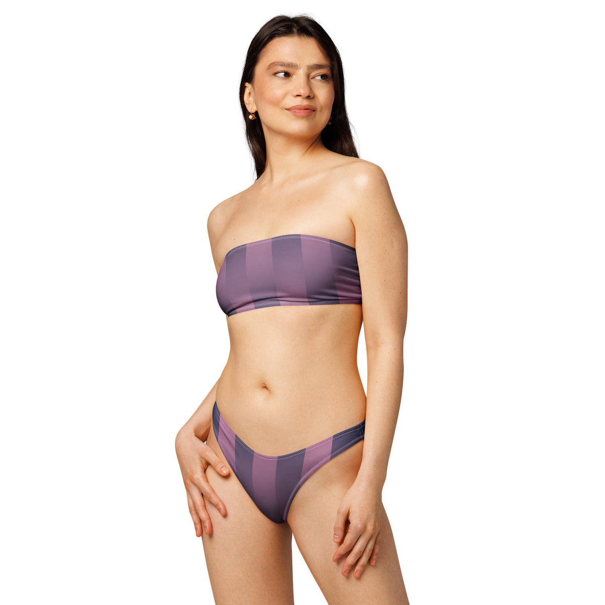 Bandeau bikini без презрамки с V-cut долнище — бански комплект за жени, 2XS–6XL
