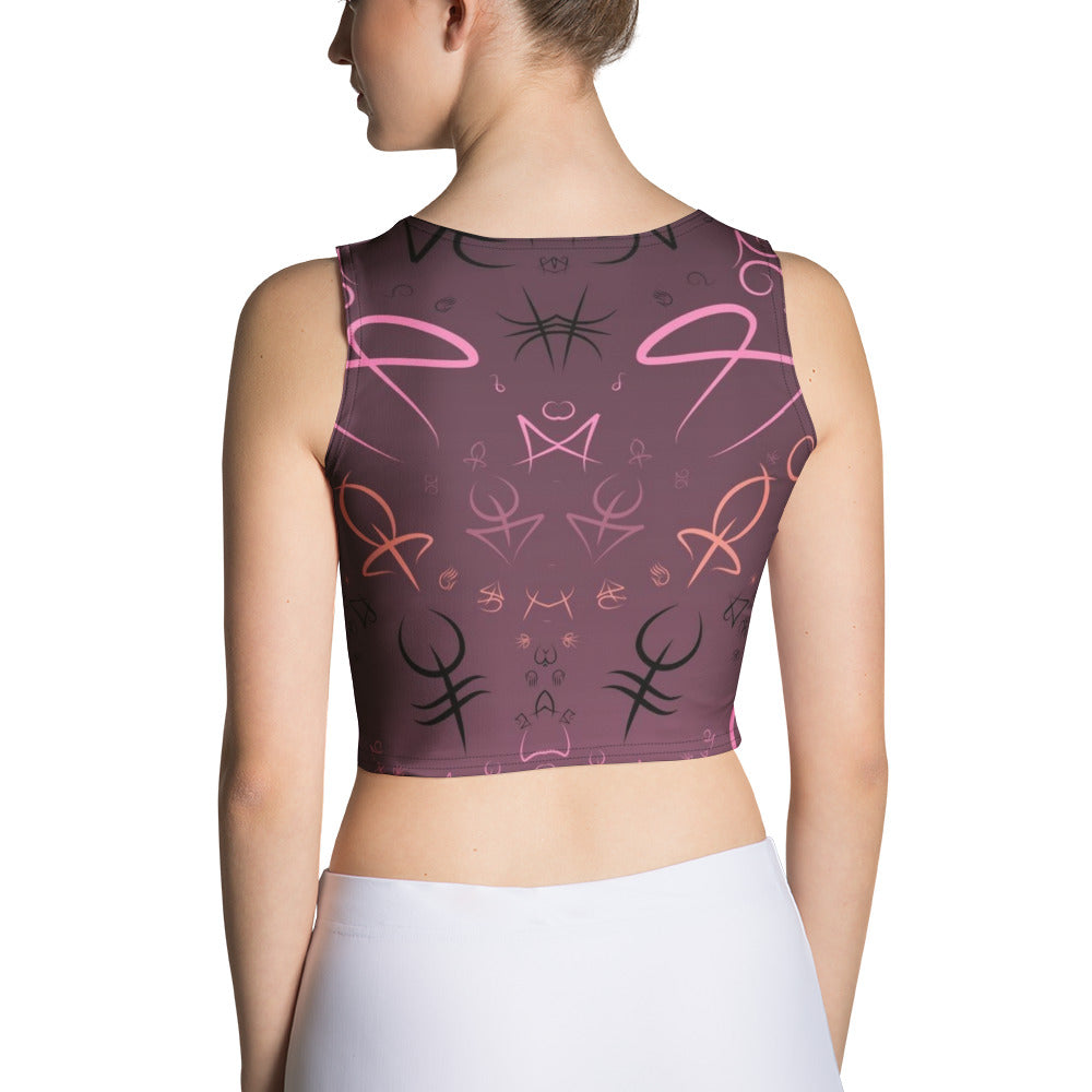 Дамски кроп топ с all-over принт и 4-посочен стреч – задна страна, Everyday Prints & Gifts
