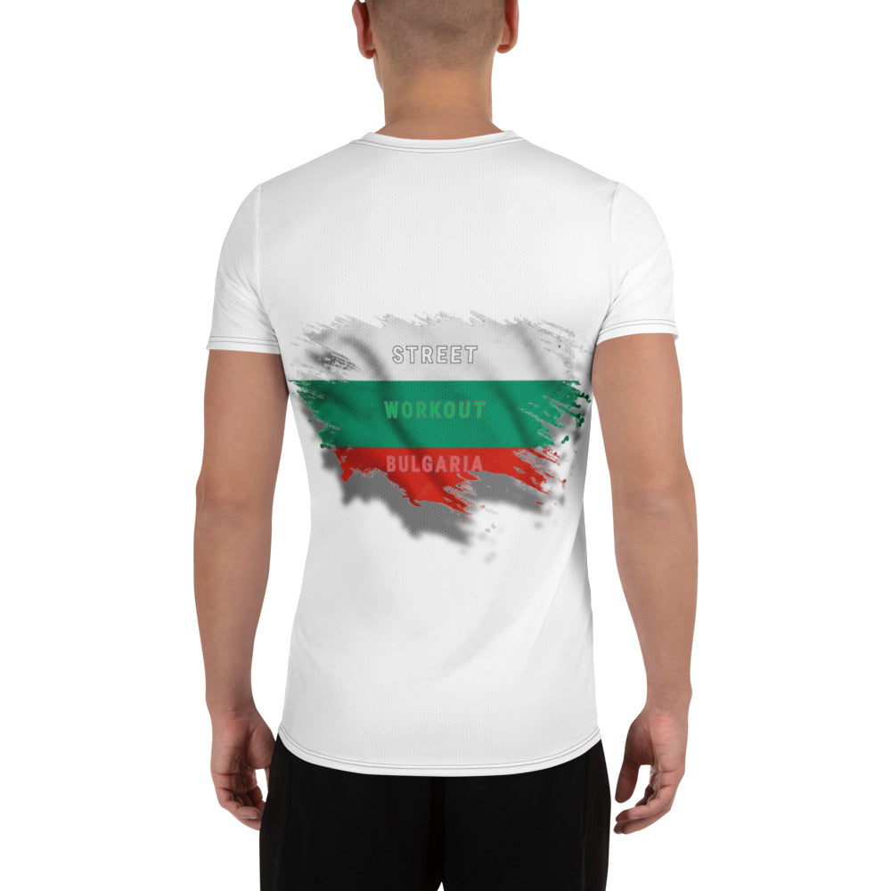 Men's Street Workout Bulgaria T-shirt with Bulgarian flag colors and calisthenics streetwear design
