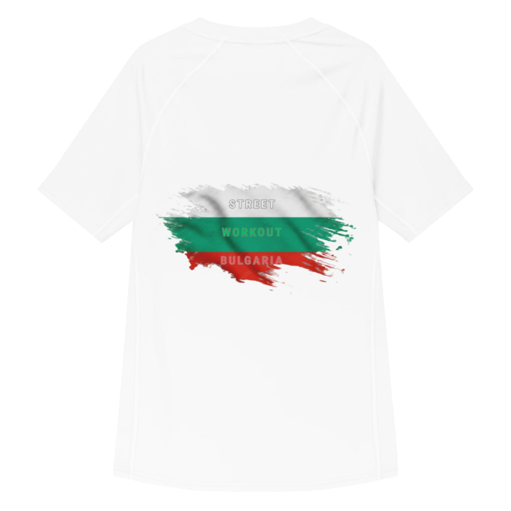 Men's Street Workout Bulgaria T-shirt with Bulgarian flag colors and calisthenics streetwear design