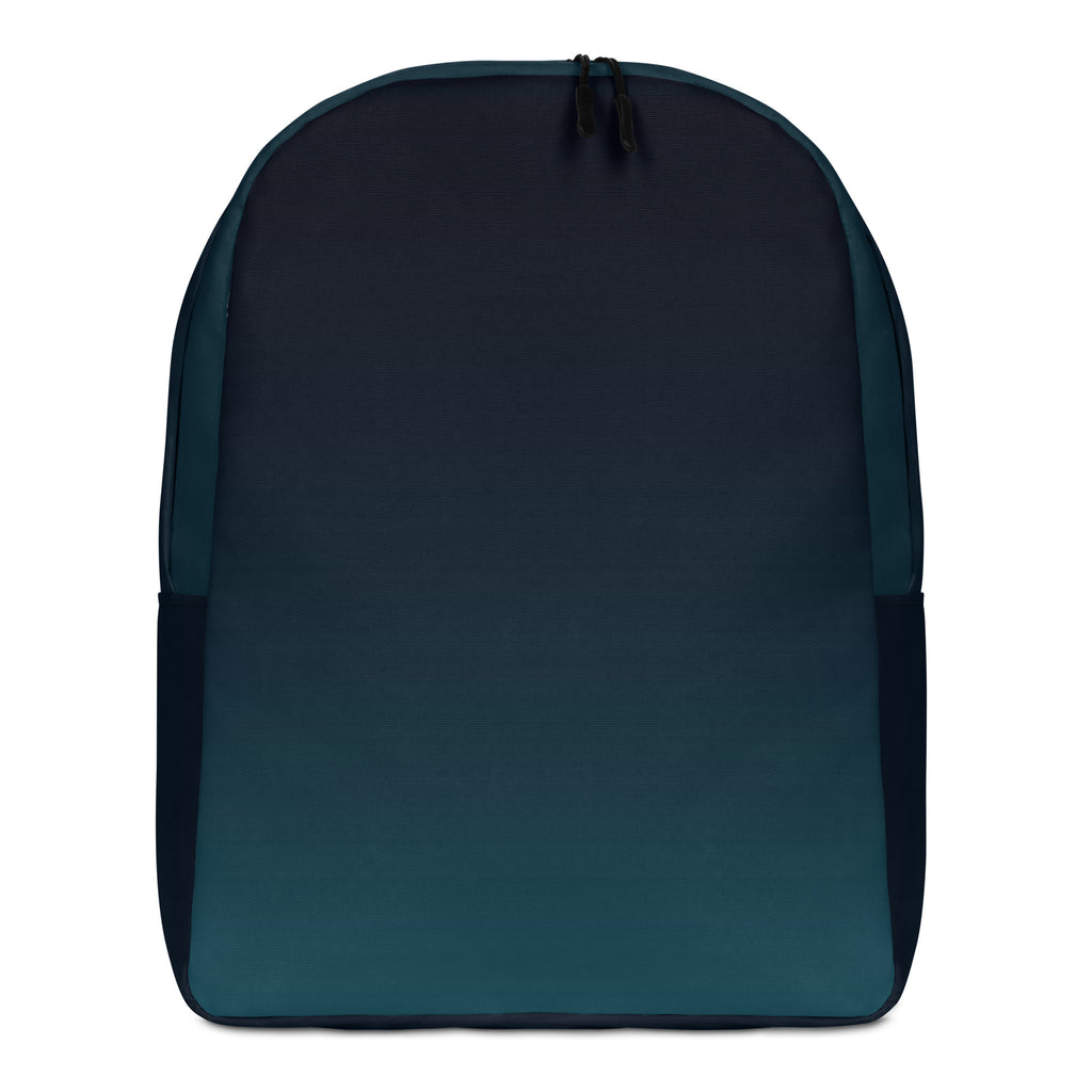 Black and green minimalist backpack – back view with ergonomic padded straps and hidden zipper pocket