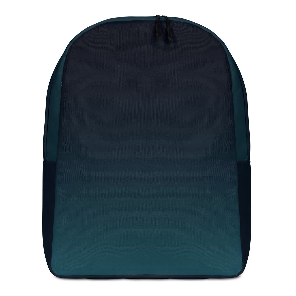 Black and green minimalist backpack – back view with ergonomic padded straps and hidden zipper pocket
