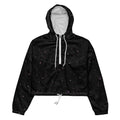 Дамско кроп яке ветровка в черно – лека водоустойчива яке с качулка и странични джобове