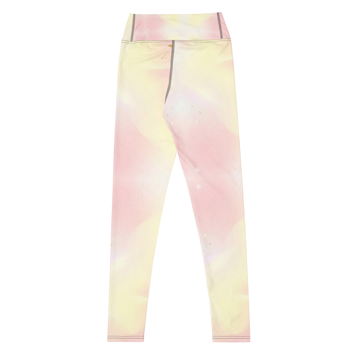 Yellow and pink aesthetic yoga leggings with high waistband – stylish activewear for yoga and fitness