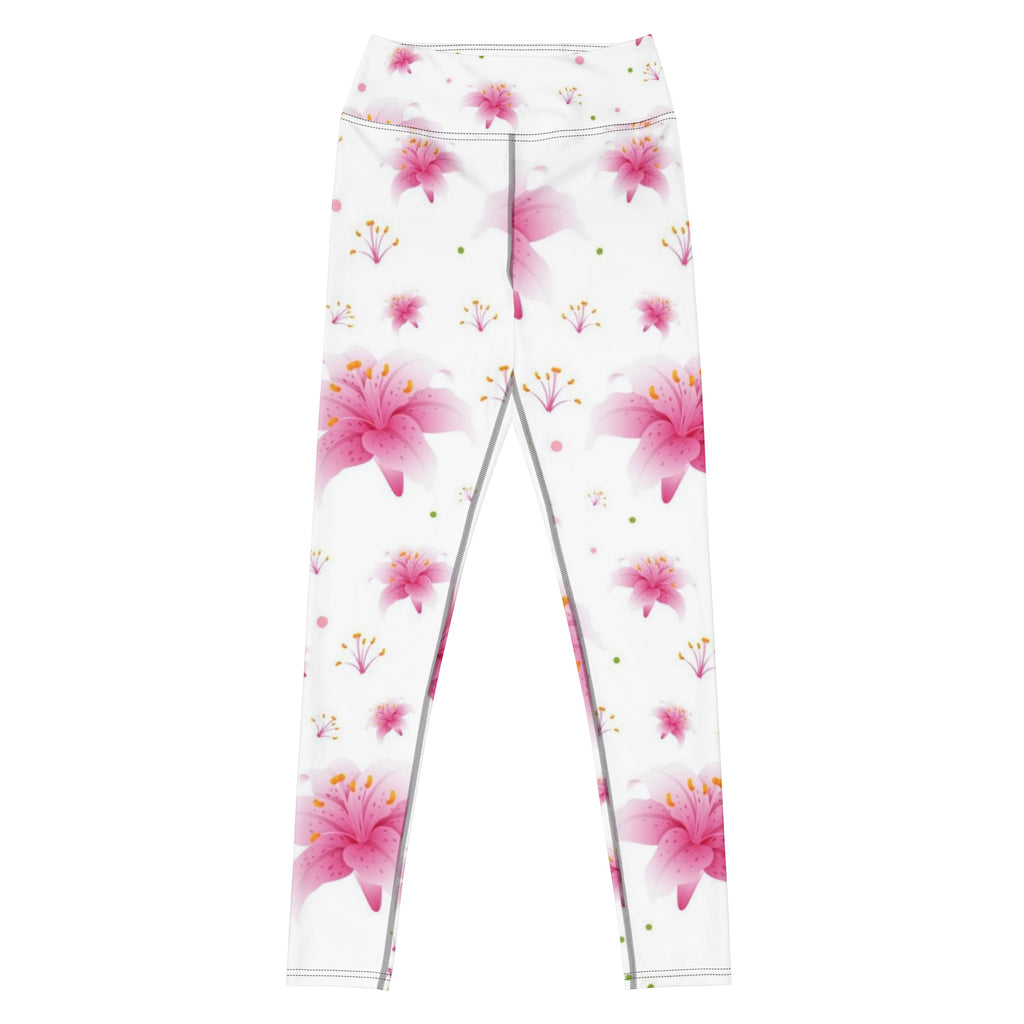 Floral Yoga Leggings with High Waist – aesthetic women’s activewear for yoga, fitness and workouts