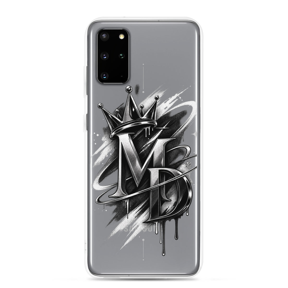 MD Clear Case Samsung Galaxy S20 Plus On Phone – MD Monogram Print