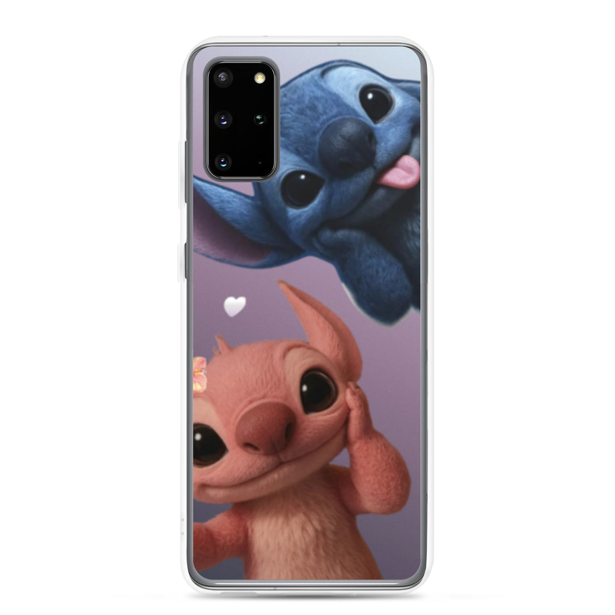 Прозрачен кейс за Samsung с принт на Stitch и Angel, предна страна – Everyday Prints & Gifts
