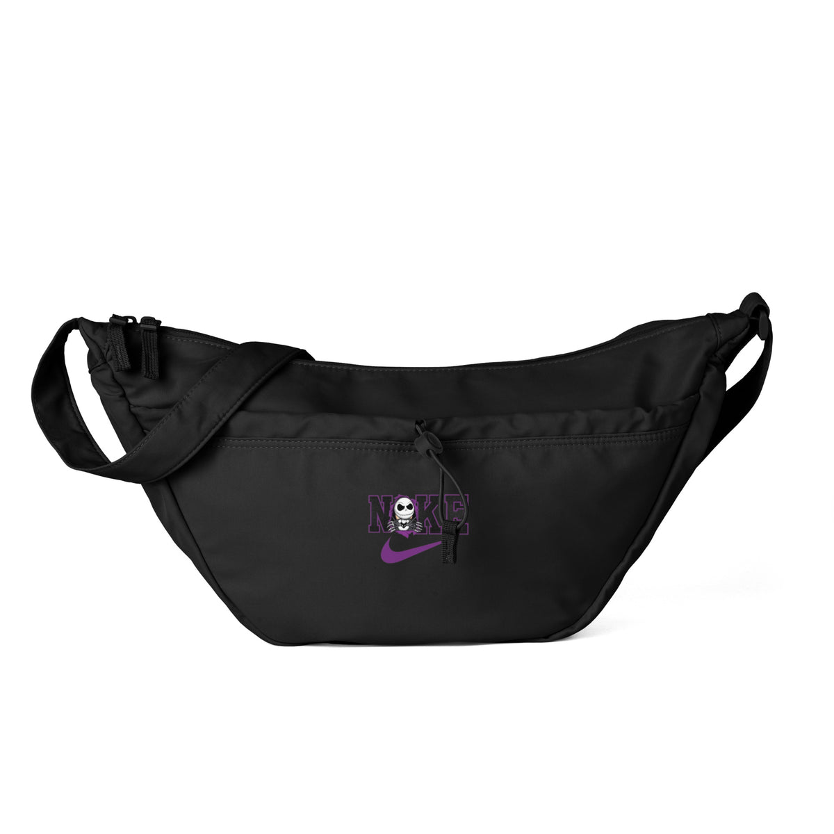 Nike Everyday crossbody чанта в черно от рециклиран полиестер с цип – предна страна
