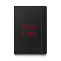 Hardcover bound notebook with black UltraHyde cover, elastic closure and ribbon marker – premium lined journal by Everyday Prints & Gifts
