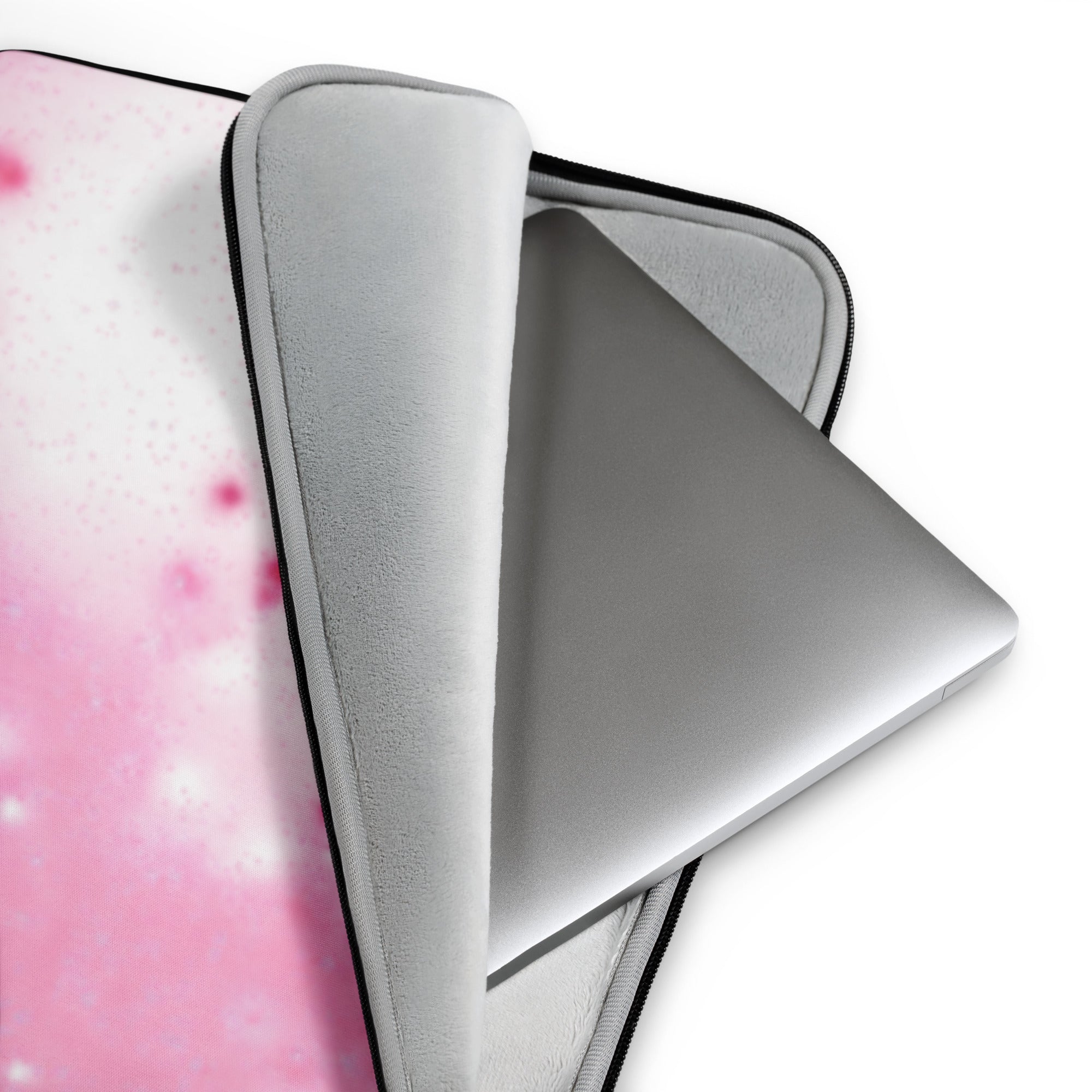 Розово-бял калъф 15″ детайли | Pink White Laptop Sleeve 15″ product details