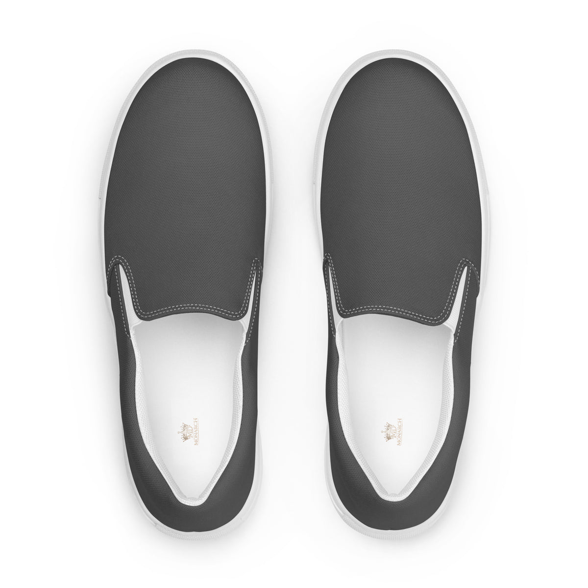 Мъжки платнени обувки без връзки с принт – изглед отпред | Men's printed slip-on canvas shoes – front view
