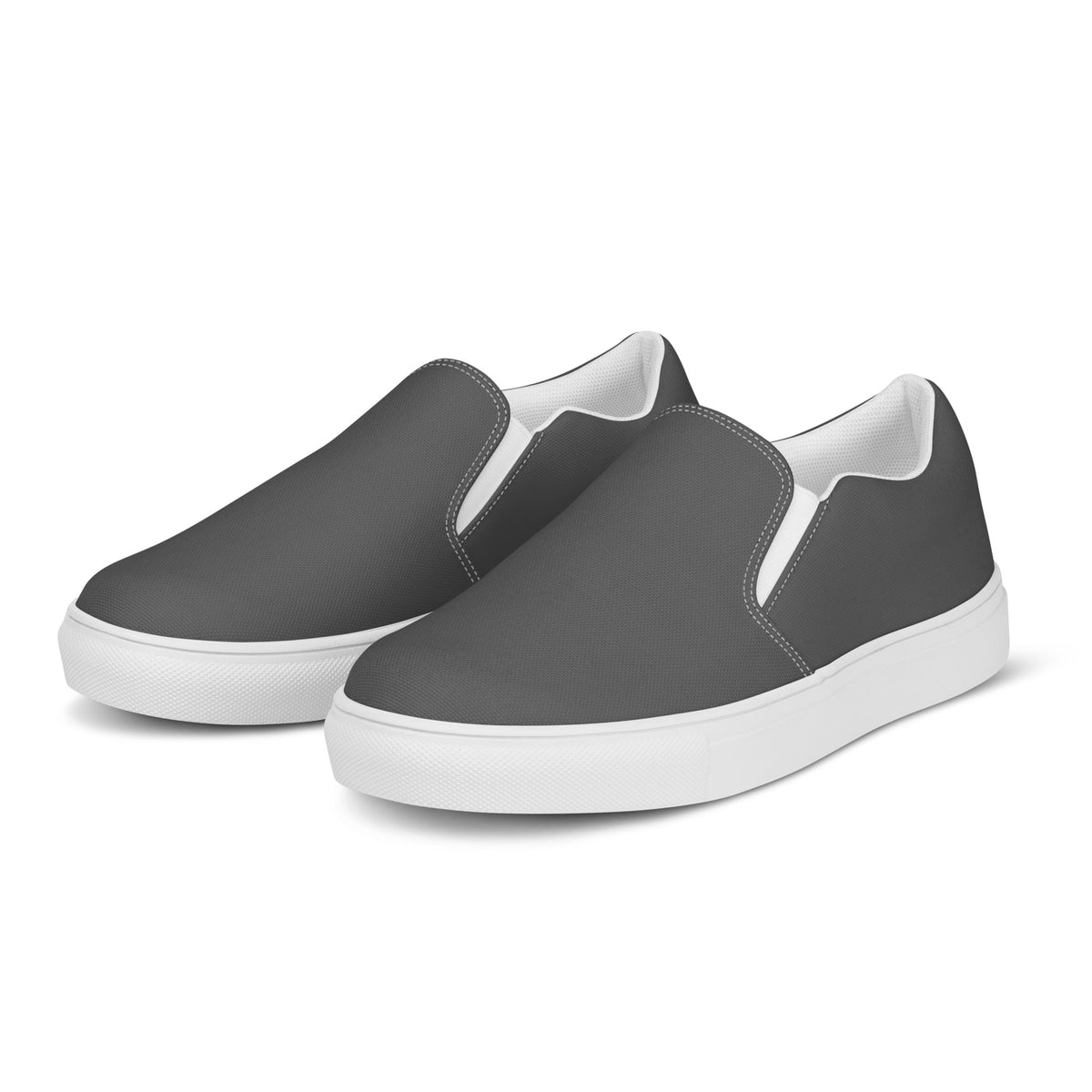 Мъжки slip-on обувки с уникален принт – ляв ъгъл | Men's custom slip-on canvas shoes – left front angle

