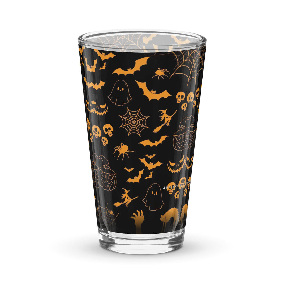 Хелоуин пинт чаша с принт – Spooky Halloween pint glass 16 oz front view