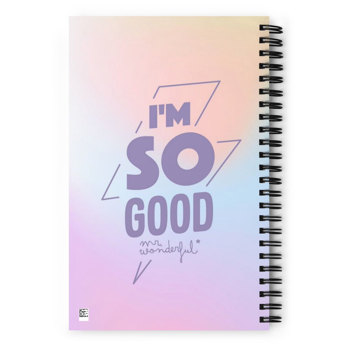 Back cover of spiral dotted notebook showing wire-o binding and soft-touch coating – premium wire-bound journal 5.5x8.5 inch
